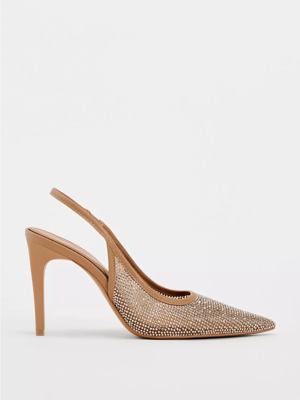 Zara Nude Sparkle Heels